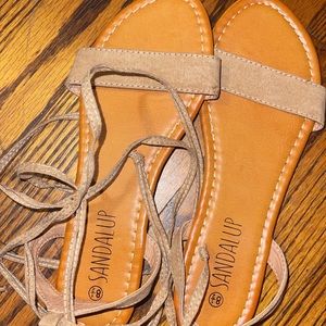 Tie sandals never wore